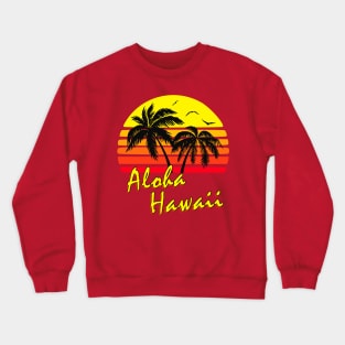 Aloha Hawaii Retro Sunset Crewneck Sweatshirt